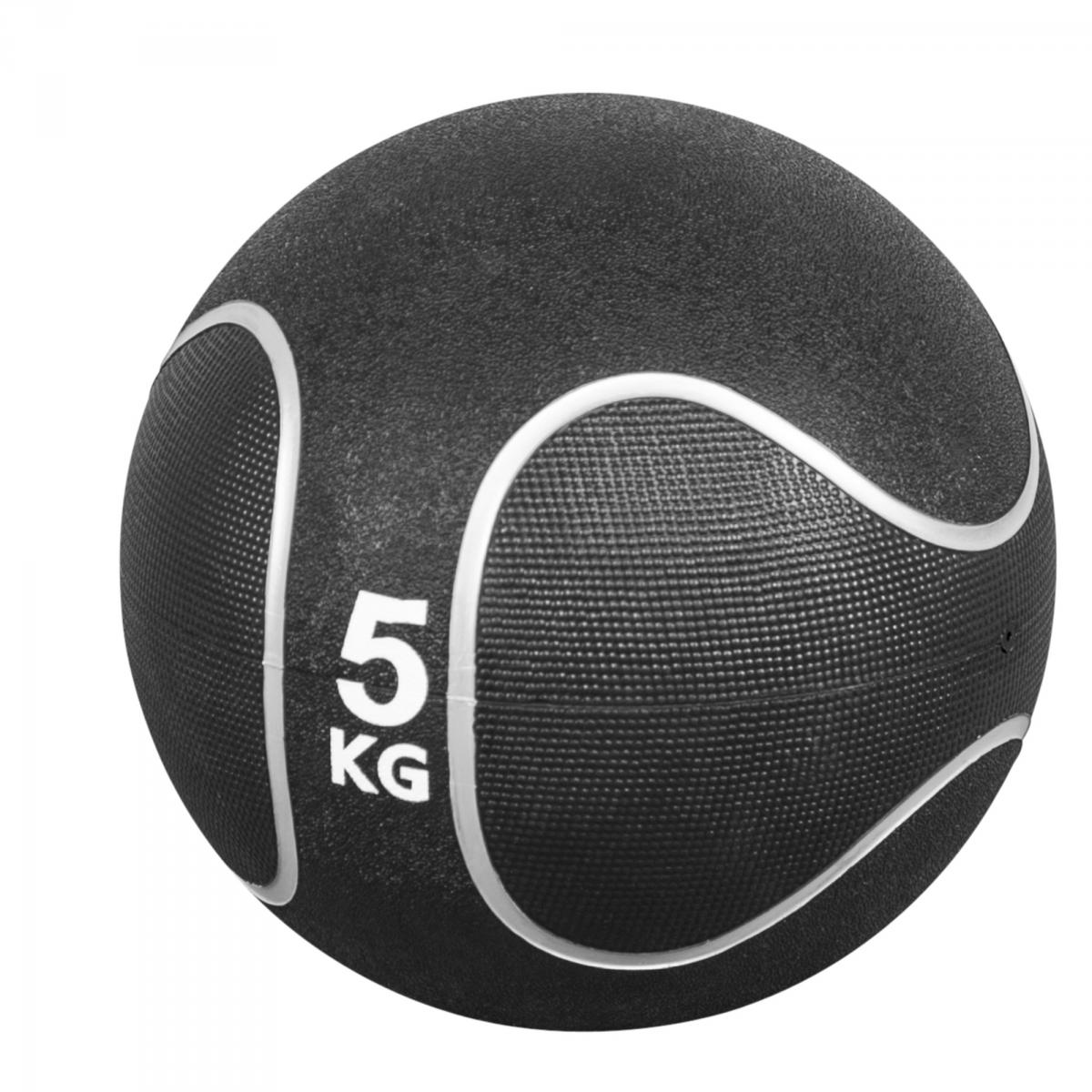 Médecine ball style noir/gris de 5 KG diamètre 23cm